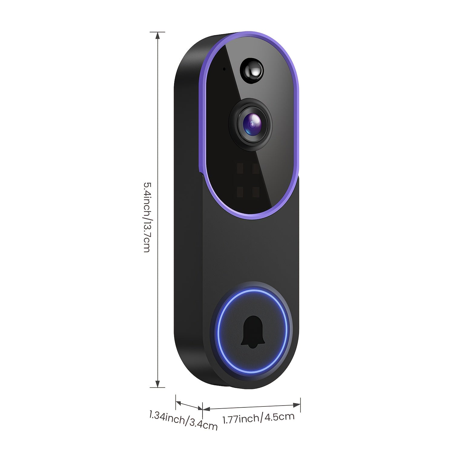 2K Wireless Smart Doorbell Camera with 166° Wide-Angle View and Night Vision