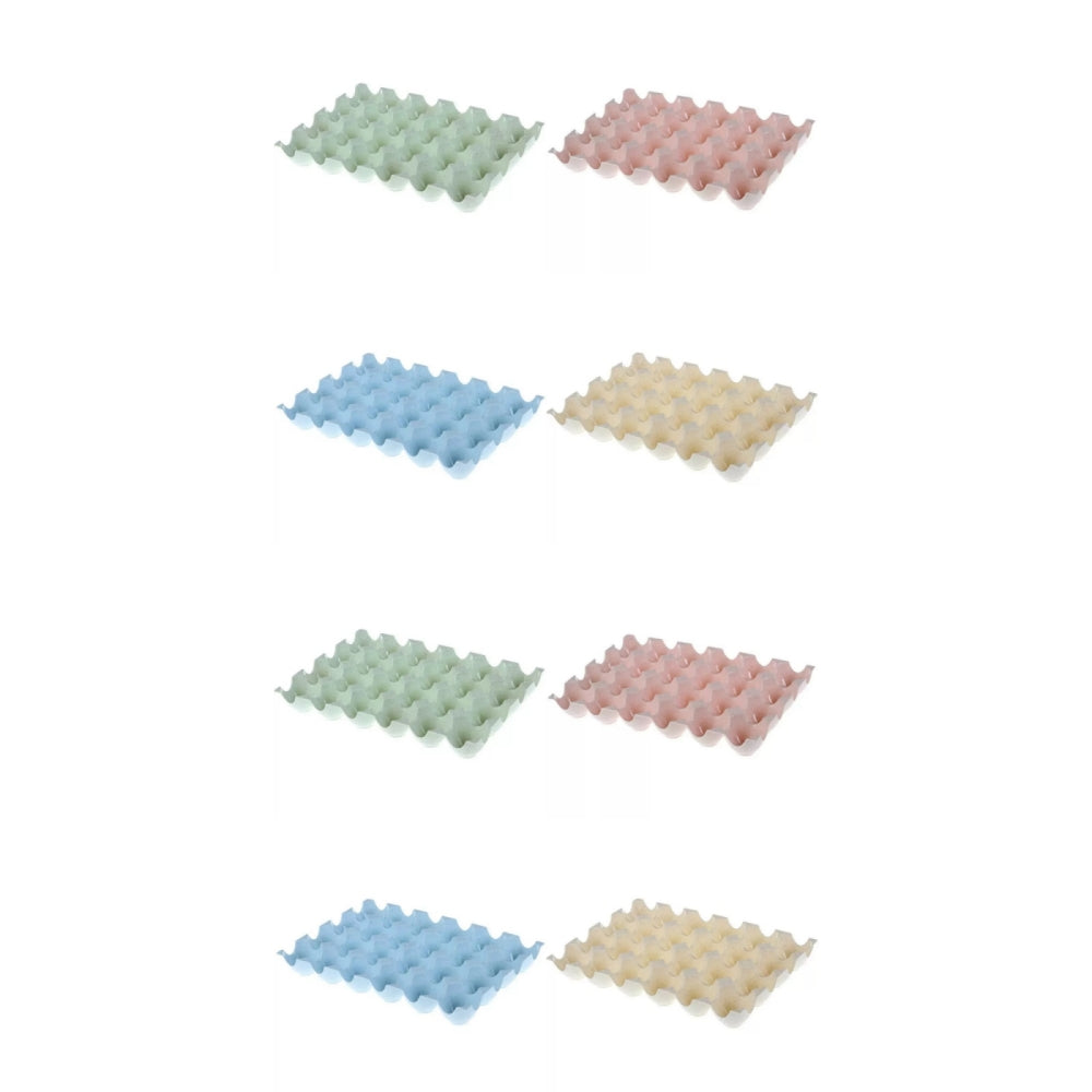 8‑Pack 24‑Cell Stackable Plastic Egg Tray – Four Colors