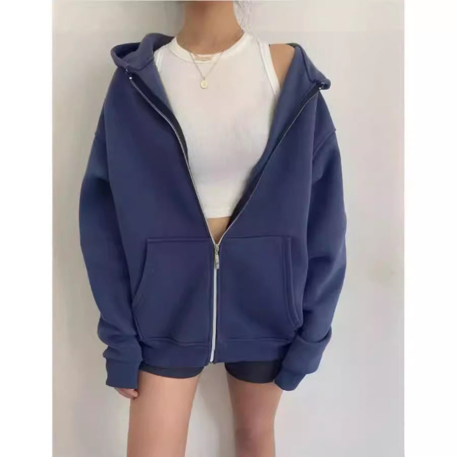 Women's Cozy Zipper Hooded Cardigan Coat