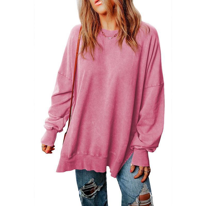 Women's Solid Loose Pullover Sweatshirt