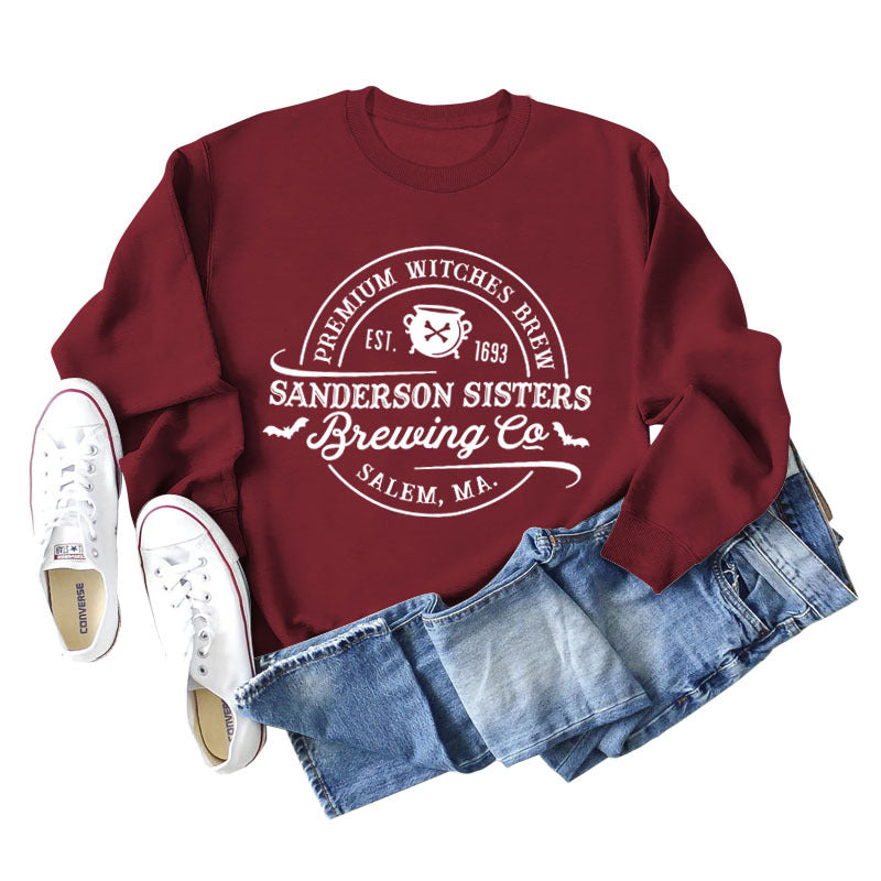 Cozy Alphabet Print Long Sleeve Casual Sweatshirt
