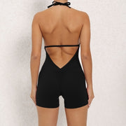 Halter Neck Fitness Jumpsuit with High Elasticity