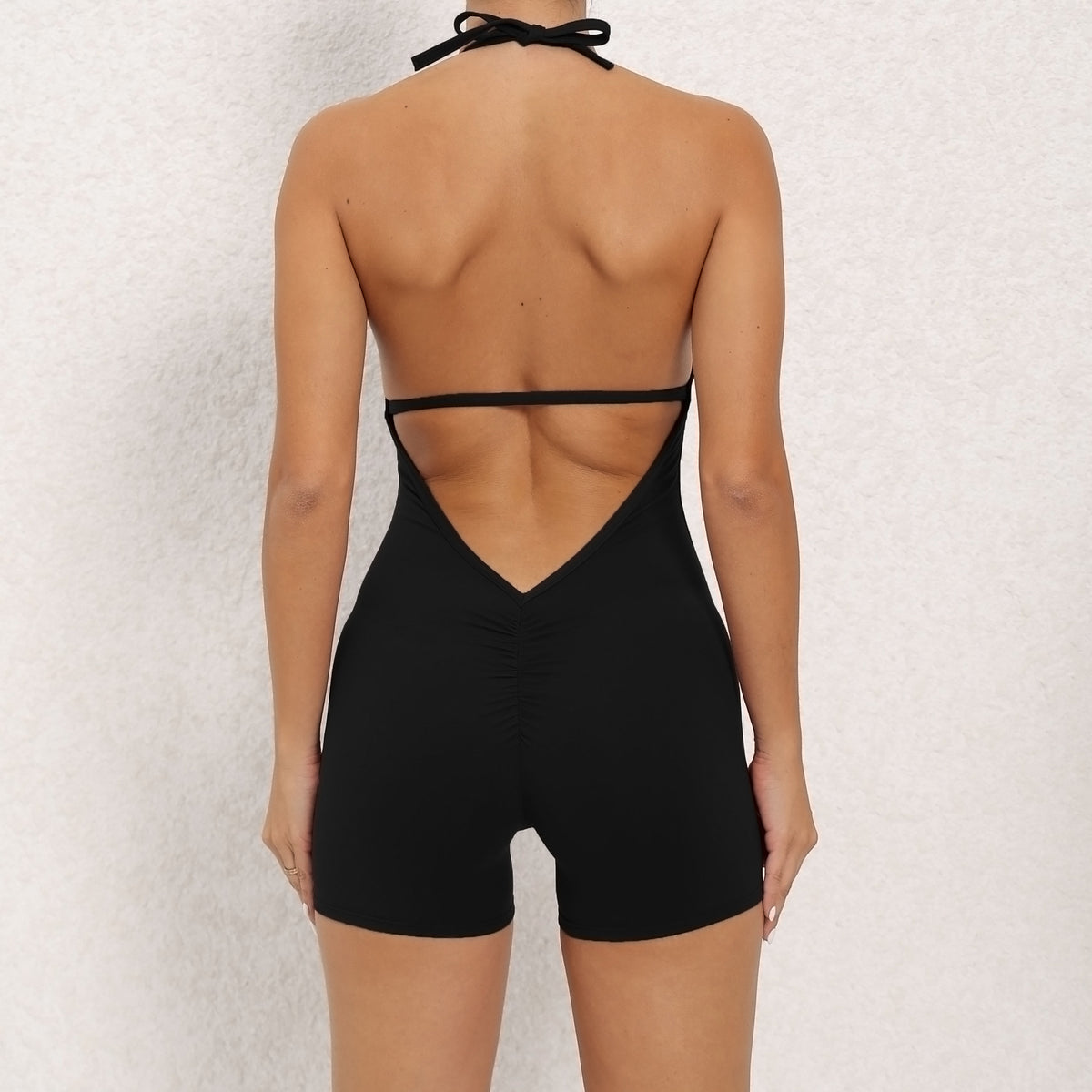 Halter Neck Fitness Jumpsuit with High Elasticity