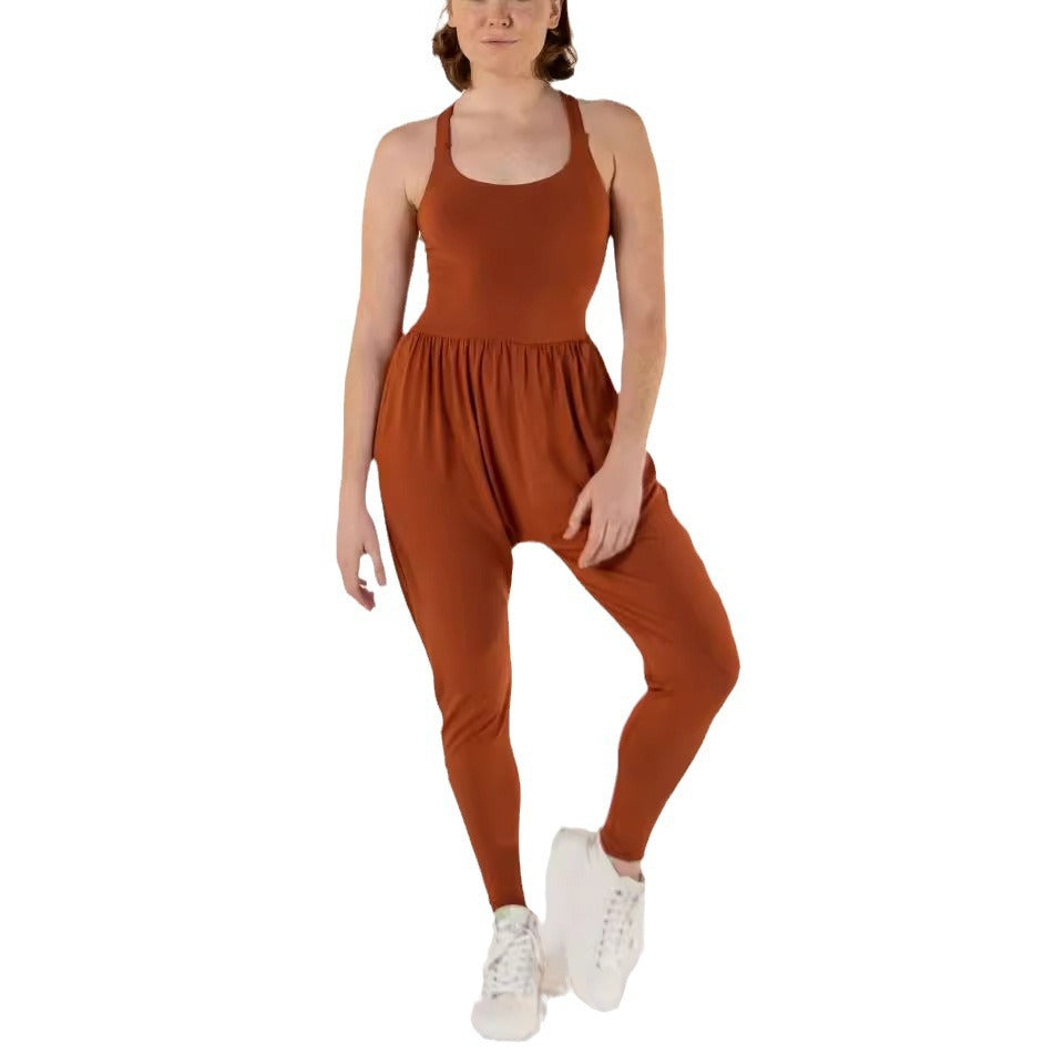 Women's Fashion Sleeveless Loose U-neck Jumpsuit