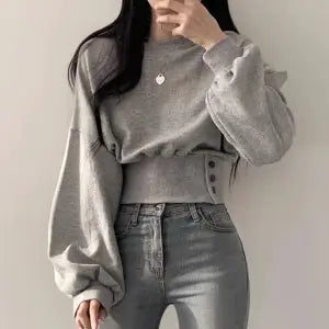 Slimming Crew-Neck Long Sleeve Tunic Top