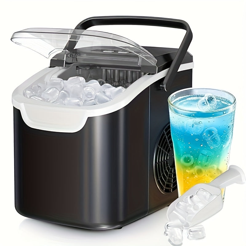 Bullet Ice Maker Countertop, Efficient Ice Maker Machine, 26Lbs/24Hrs, Bullet Ice 9 Cubes Ready In 6 Mins, Portable Ice Maker With Ice Scoop/Basket For Home/Kitchen/Office, Black