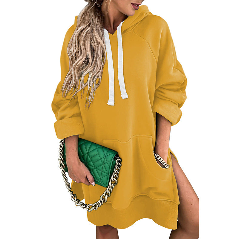 Cozy Solid Color Loose Mid-Length Women's Sweater