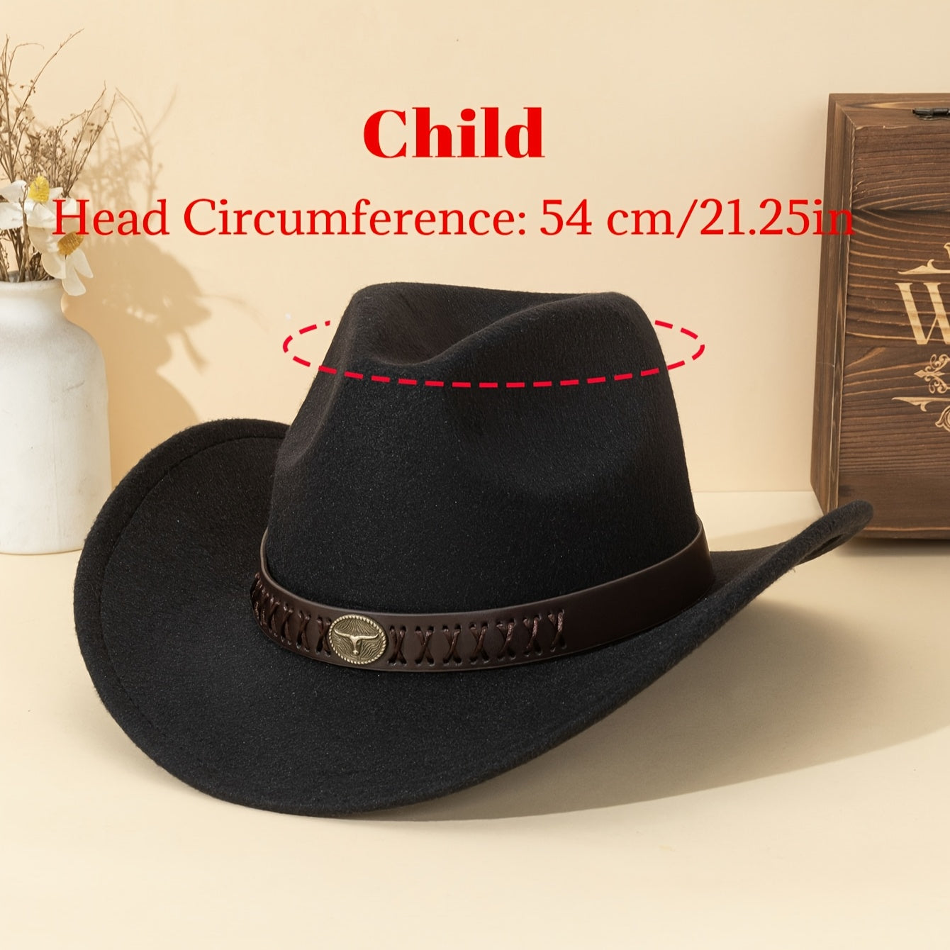 Retro Felt Hat with Brown Accents – Multi-Size Parent-Child Wear