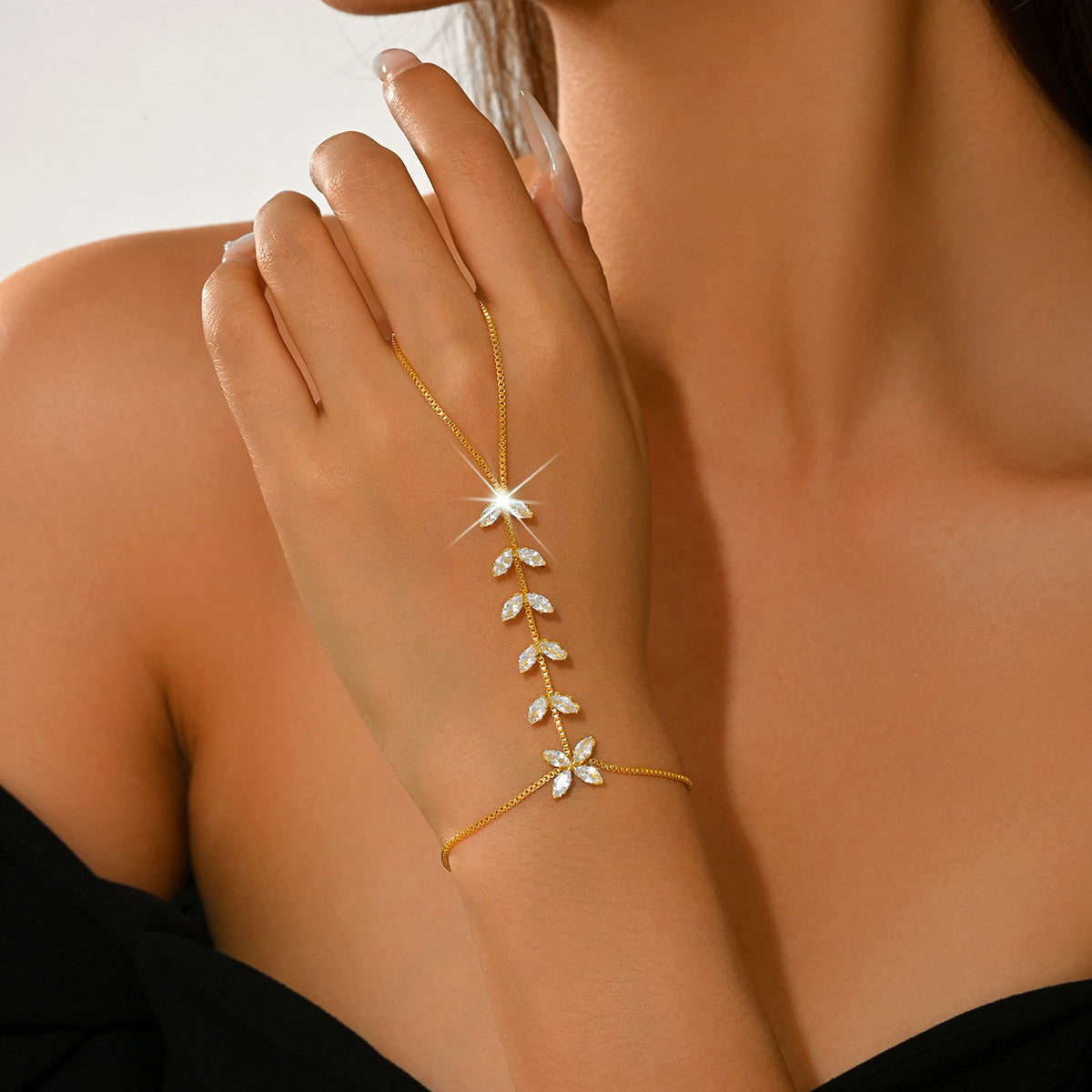 Eco Crystal Leaf Bracelet