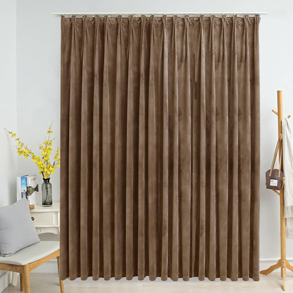 Blackout Curtain with Hooks, Velvet; Blackout Curtain with