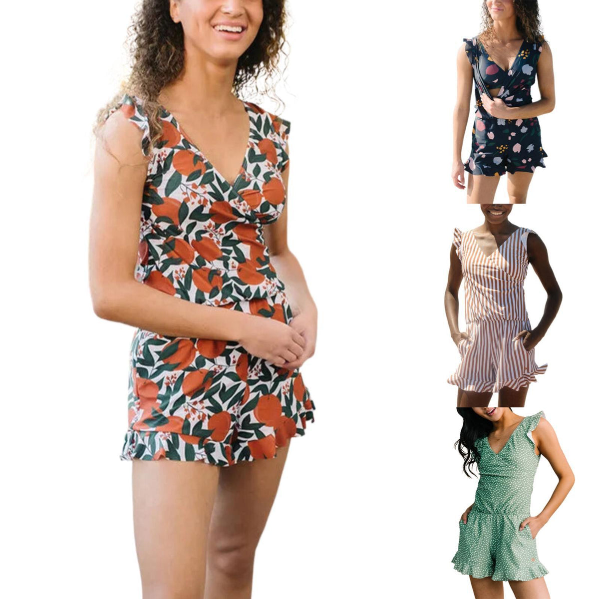 Women's Printed One-Piece Boxer Swimsuit