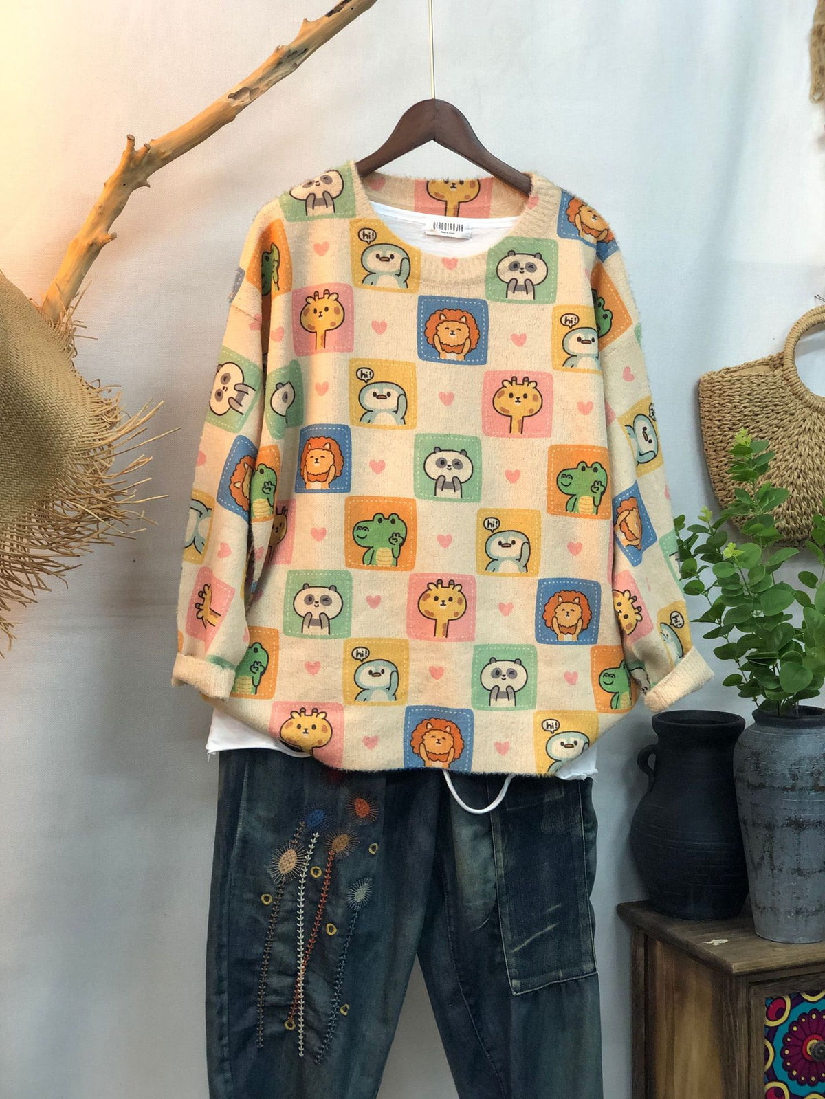 New Women's Loose-fitting Round-neck Sweater for Outerwear