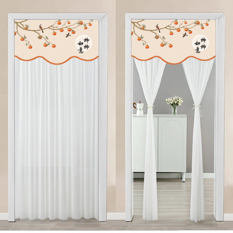 Non Perforated Magic Tape Gauze Double-layer Blackout Curtain