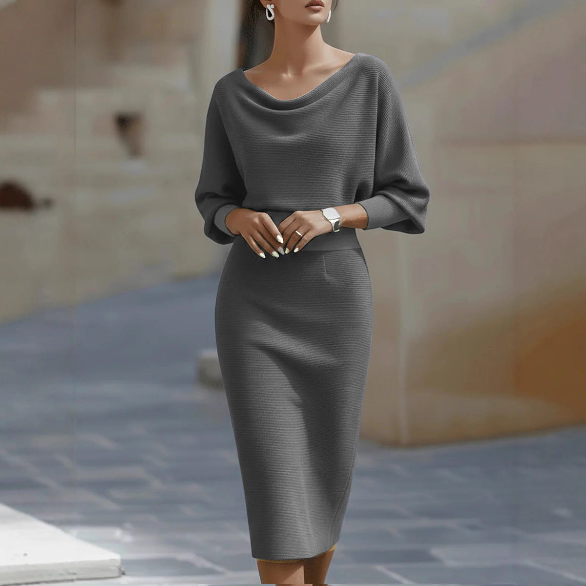 Figure-flattering Slimming Elegant Sheath Dress Outfit