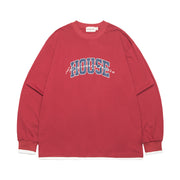 Casual Fake Two-Piece Letter Print Long Sleeve Tee