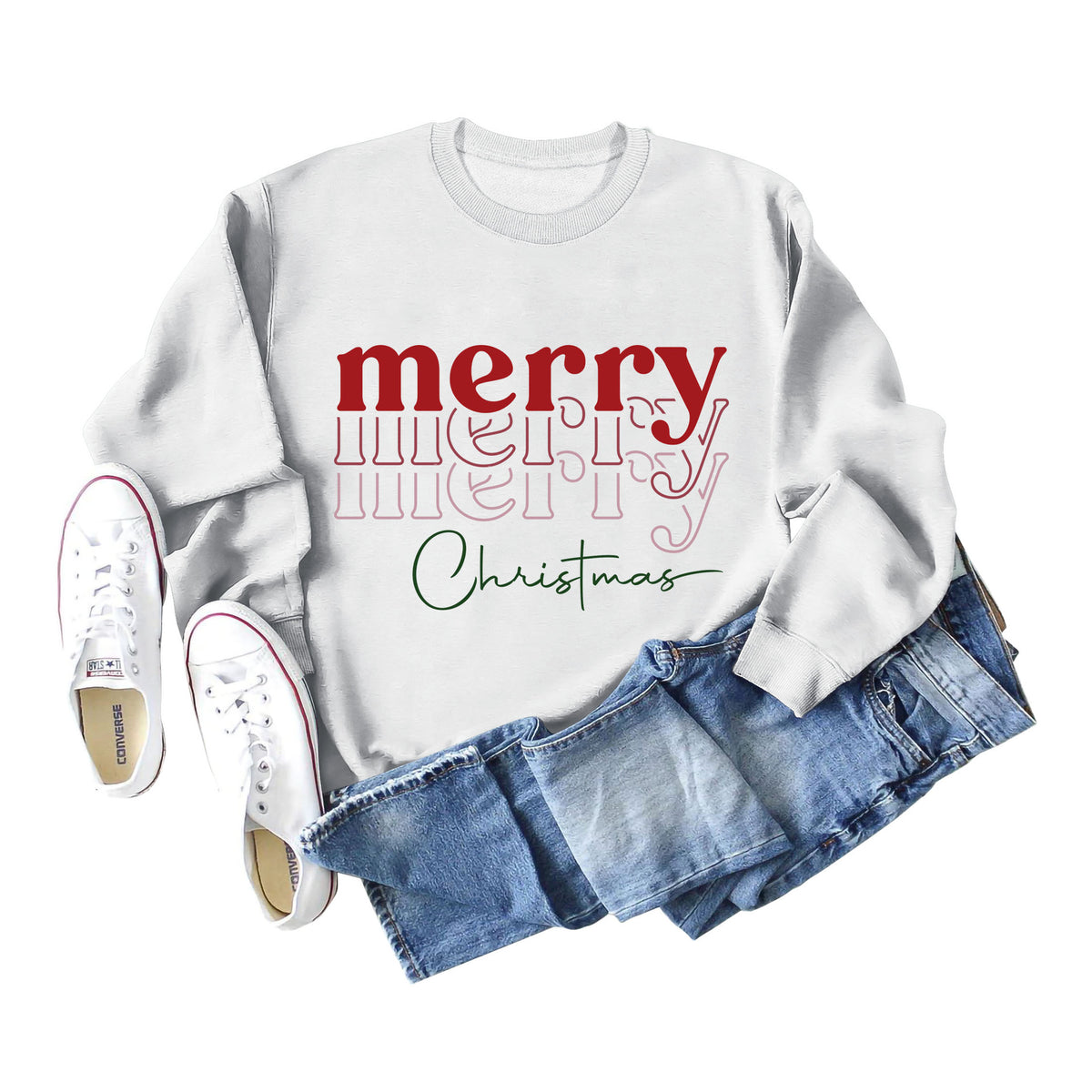 Women's Festive Letter Print Christmas Long Sleeve Sweater
