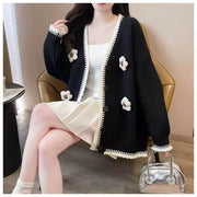Spring and Autumn Outer Wear Coat Idle Style Design Knitted Top