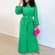 Chic Long Sleeve Plus Size Casual Jumpsuit