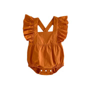 Baby Girl Summer Pure Color Cotton Strap Triangle Rompers