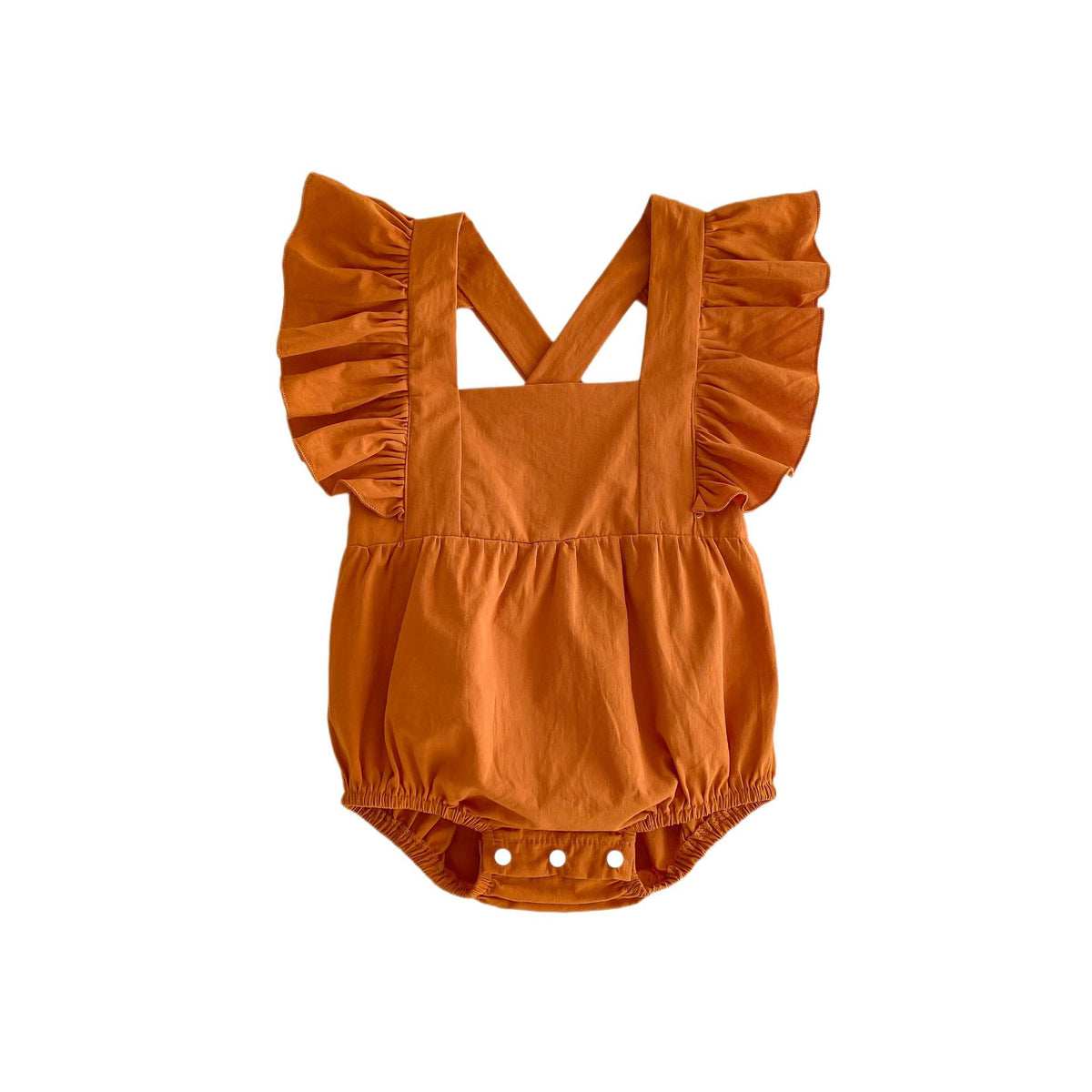 Baby Girl Summer Pure Color Cotton Strap Triangle Rompers
