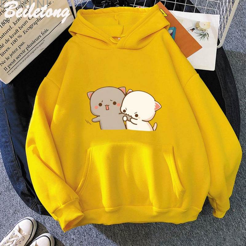 Women's Cartoon Print Casual Hoodie Streetwear Pullover