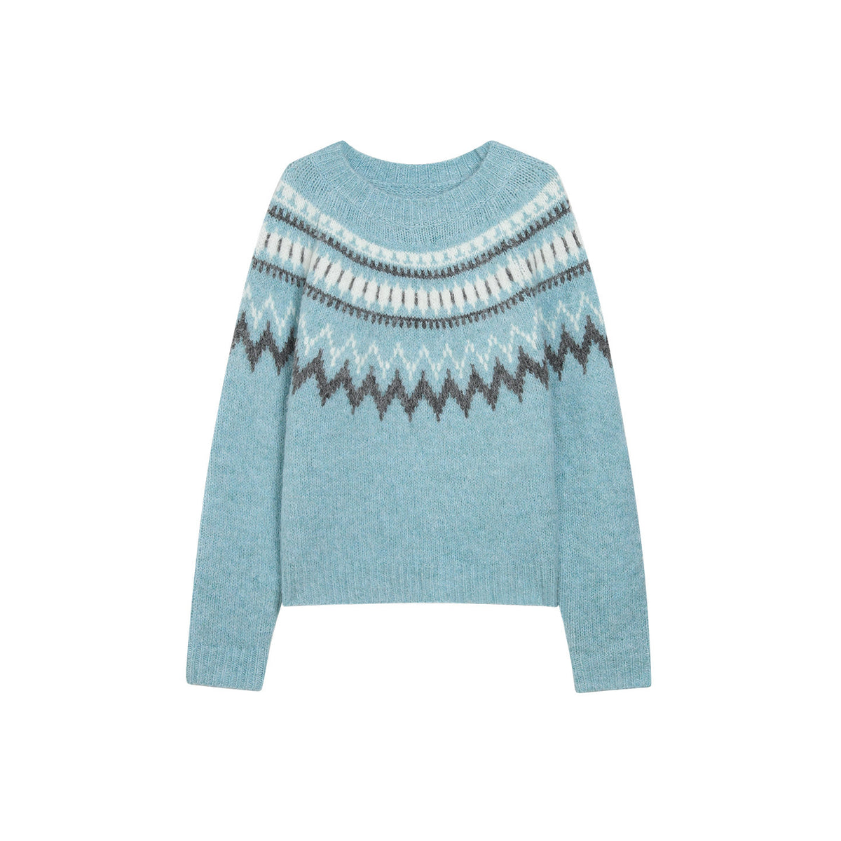 Womens Figure-flattering Thermal Jacquard Top with Set-in Sleeves