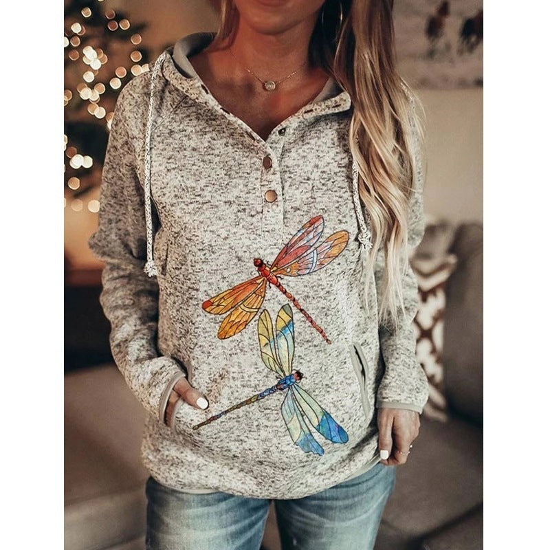Cozy Gray Printed Women's Autumn & Winter Sweater