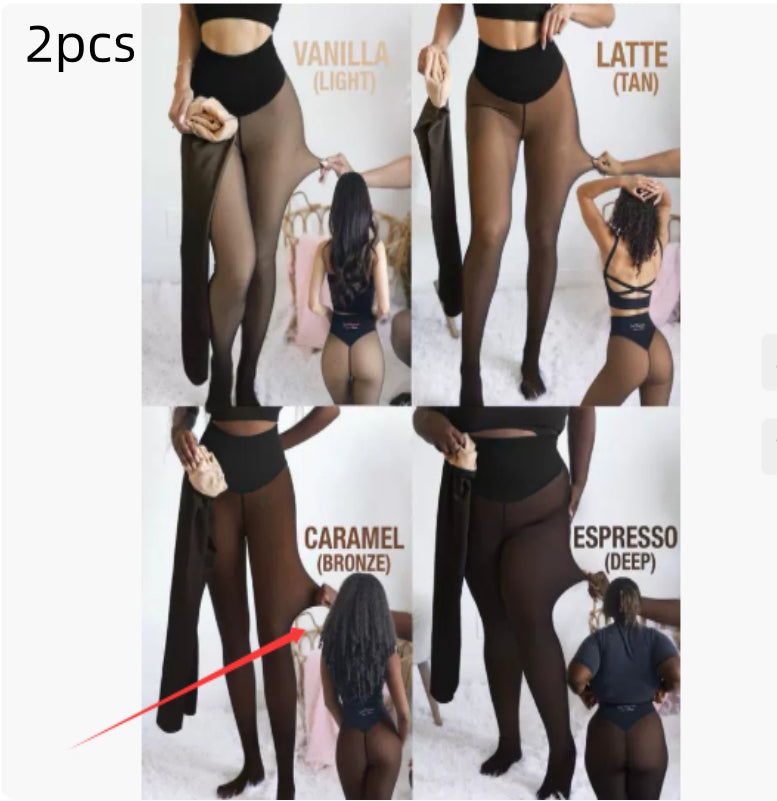 Winter Warm Translucent Fleece-Lined Shaping Leggings