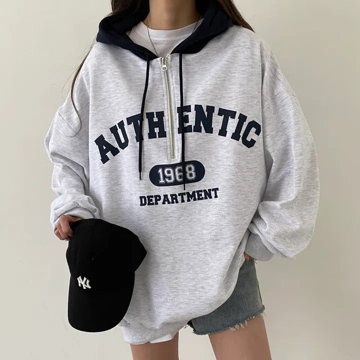 Niche Style Zip-Up Hoodie Sweatshirt