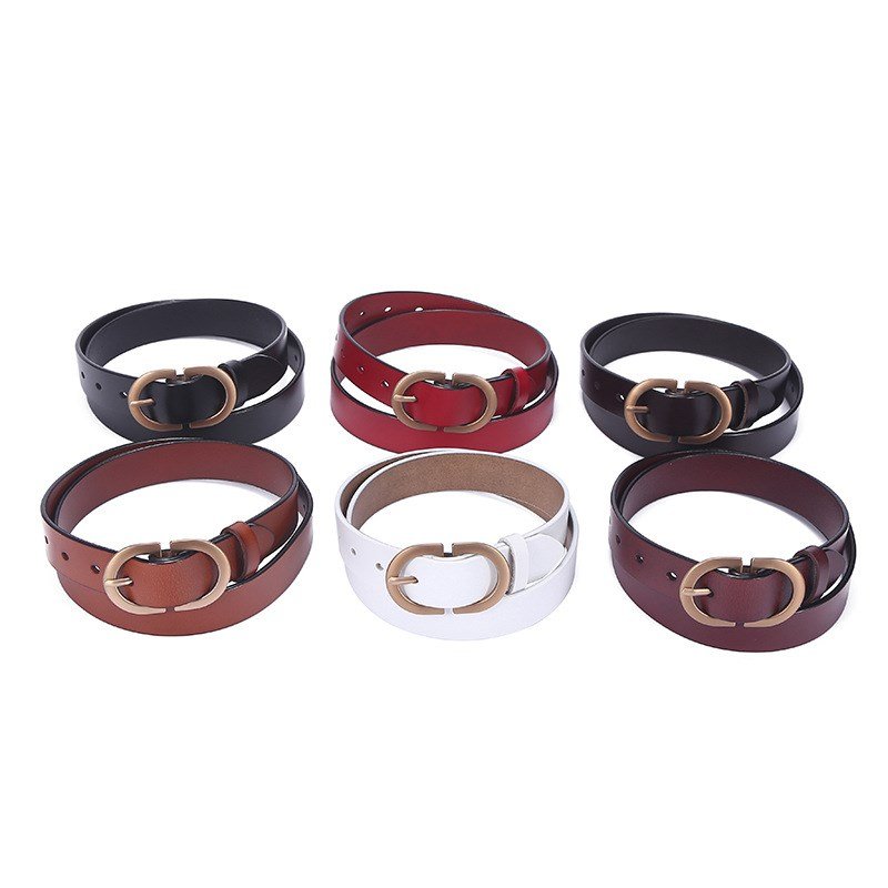 Cowhide Leather Belt for Men and Women, Simple Decorative Belt