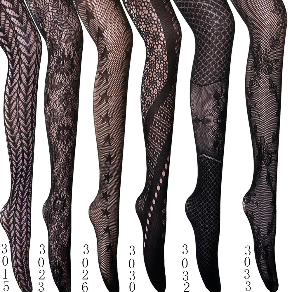 Vintage Tattoo Lace Hollow Net Socks for Women