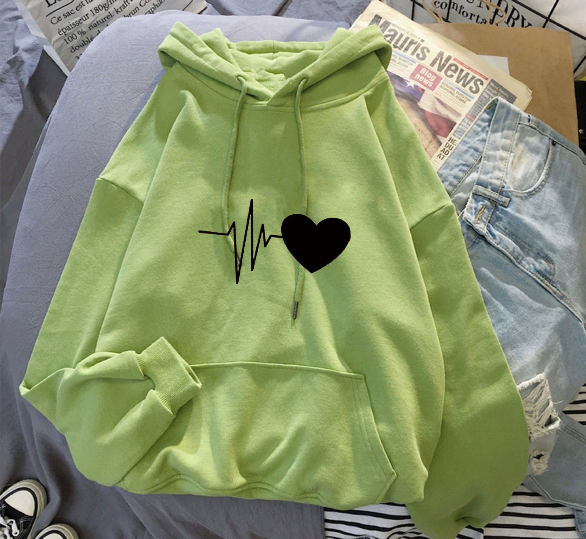 Cozy Fleece-Lined Loose Winter Hoodie for Women