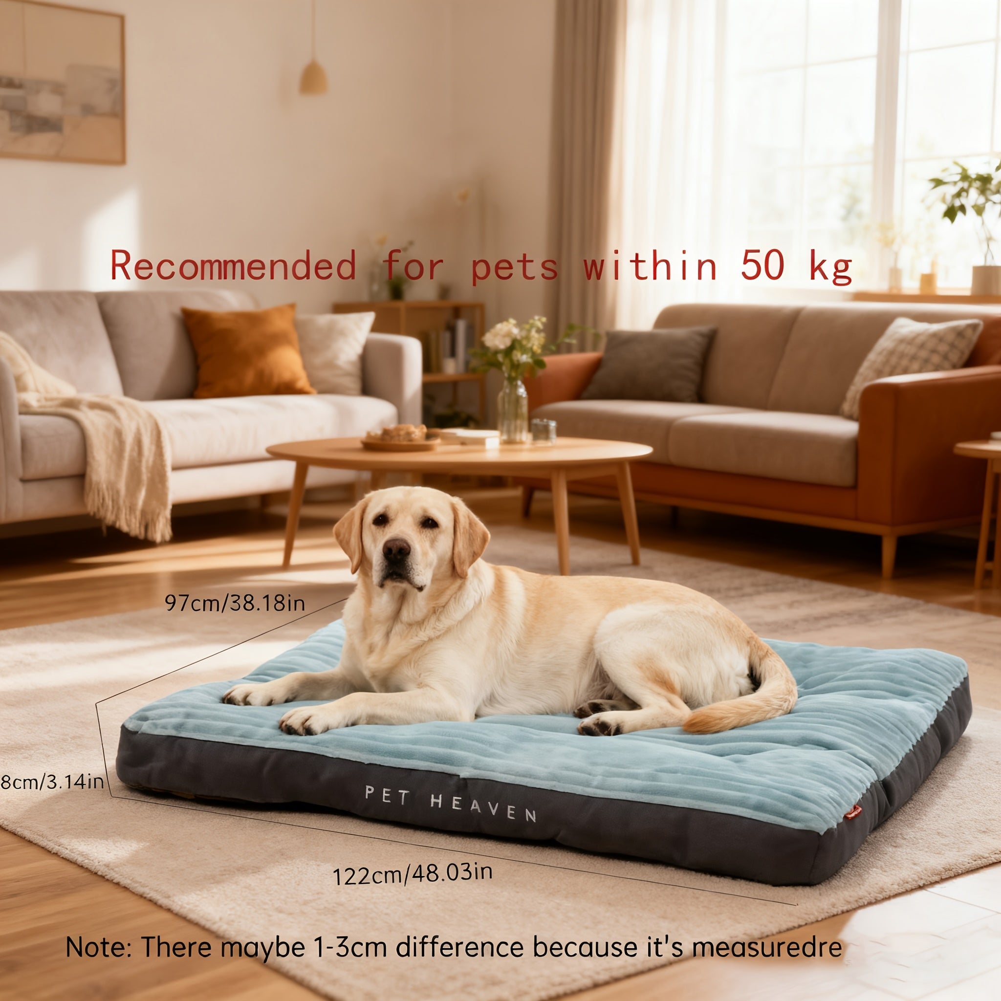 Giant Luxury Xxl Large Dog Bed - Human-Size Design For Big And Medium Breeds, Breathable In Summer, Warming Winter Supportive Pet Couch & Kennel. Extra-Large Size Suitable To All Climates With Remo...