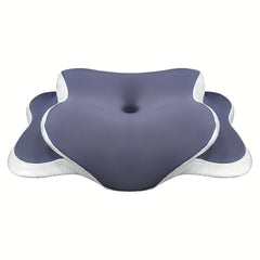 Butterfly-Shaped Ergonomic Pillow in Purple for Side Sleepers