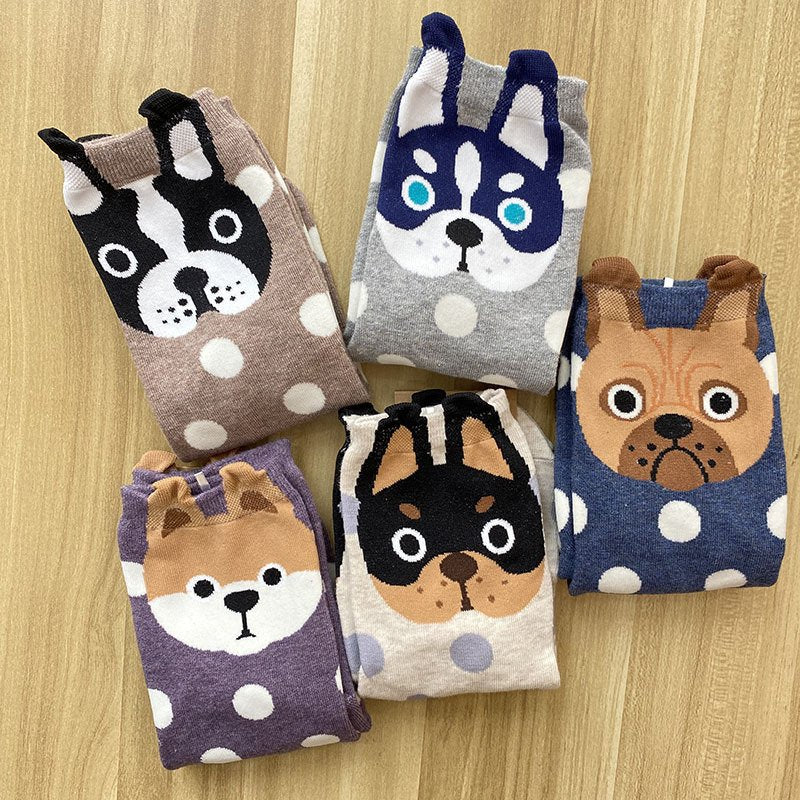Polka Dot Puppy Socks for Women
