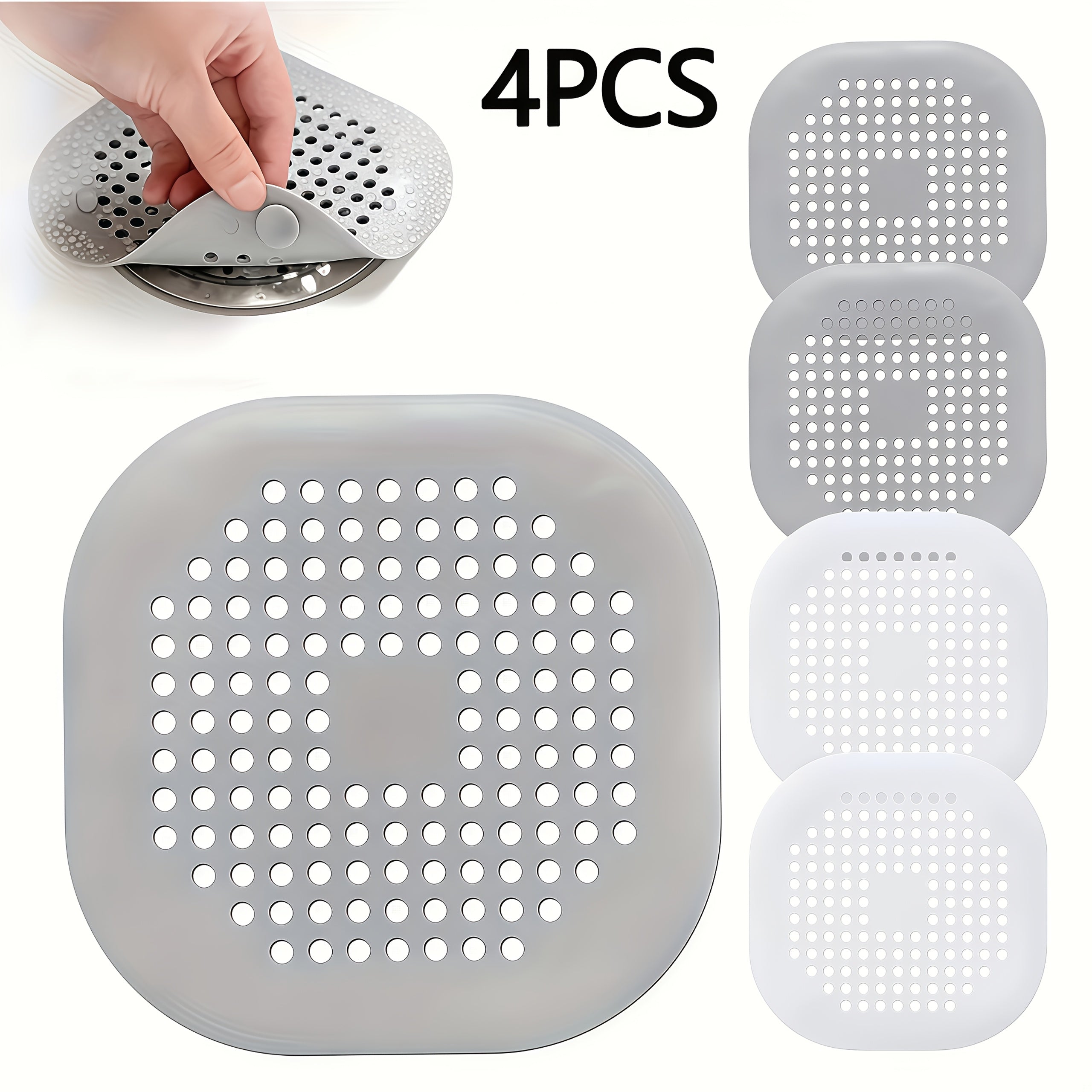 4-Pack Anti-Clogging Bathtub and Shower Drain Strainers