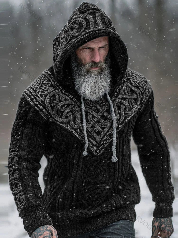 Autumnwinter Hooded Knitwear 3d Digital Print Unisex Crew-neck Pullover Sweater for Men and Women