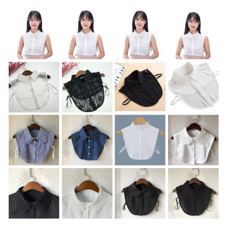 Universal Scarf Collar for Women, All-Season Chiffon Lace Trim
