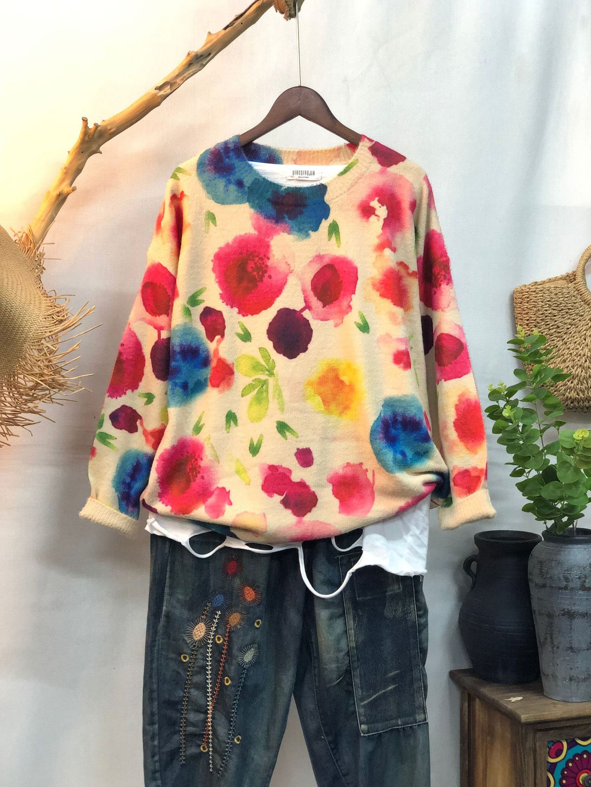 New Women's Loose-fitting Round-neck Sweater for Outerwear