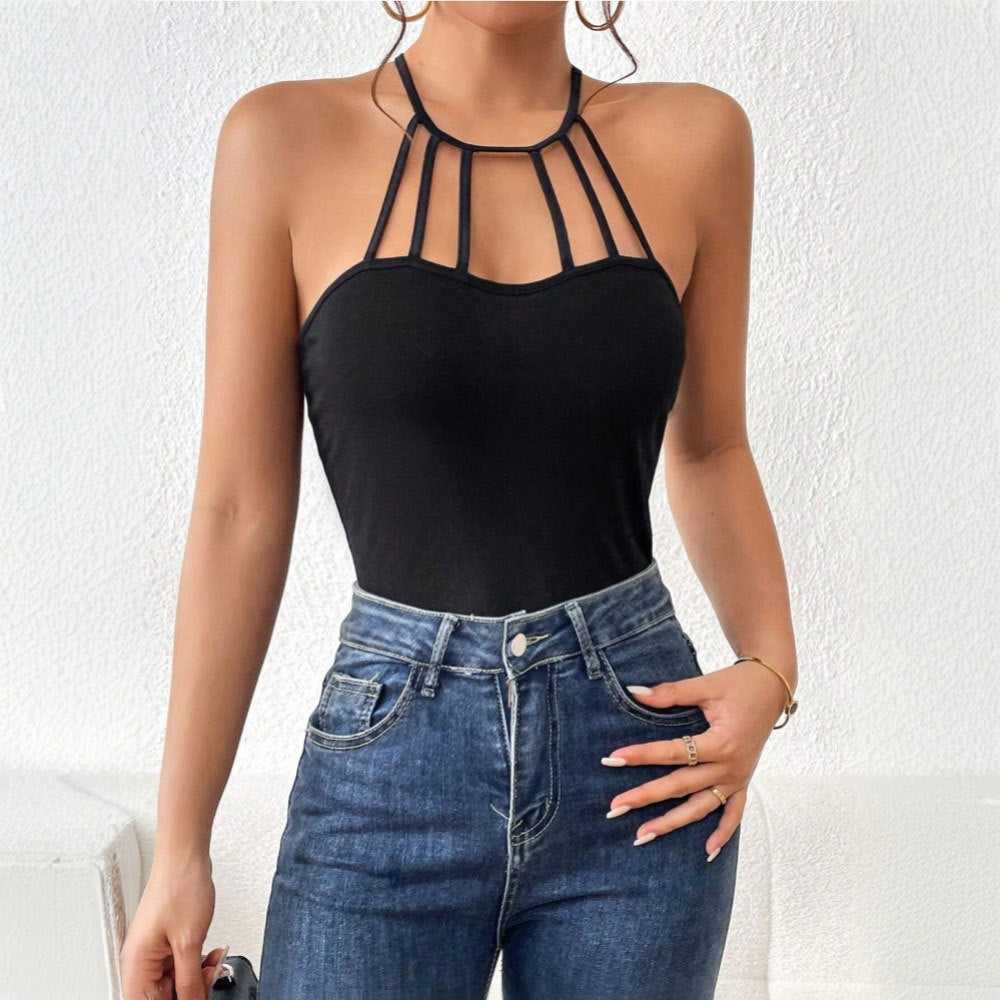 Backless Cropped Top – Slim Fit Streetwear Tee