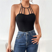 Backless Cropped Top – Slim Fit Streetwear Tee