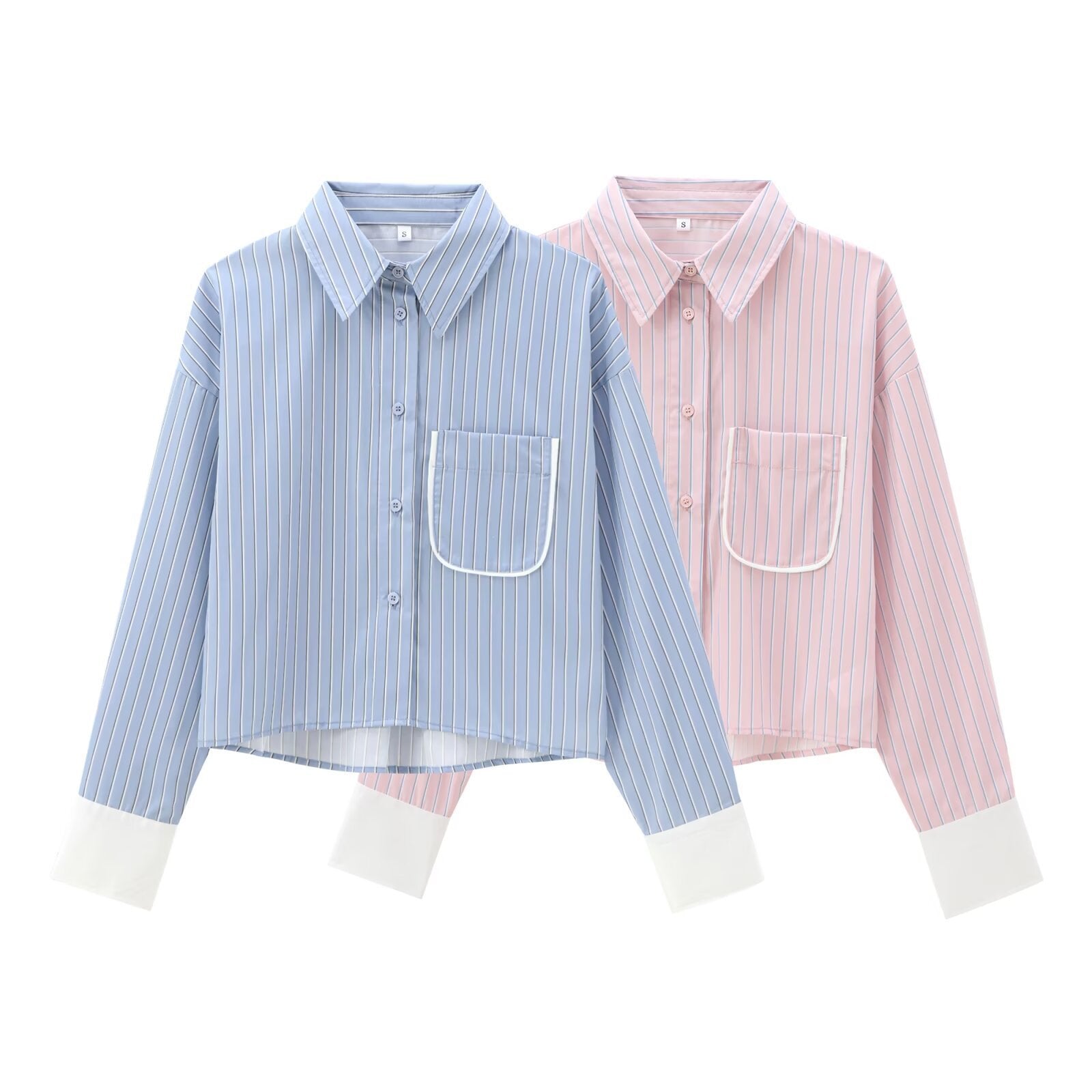 All-matching European And American Style Striped Long Sleeve Shirt