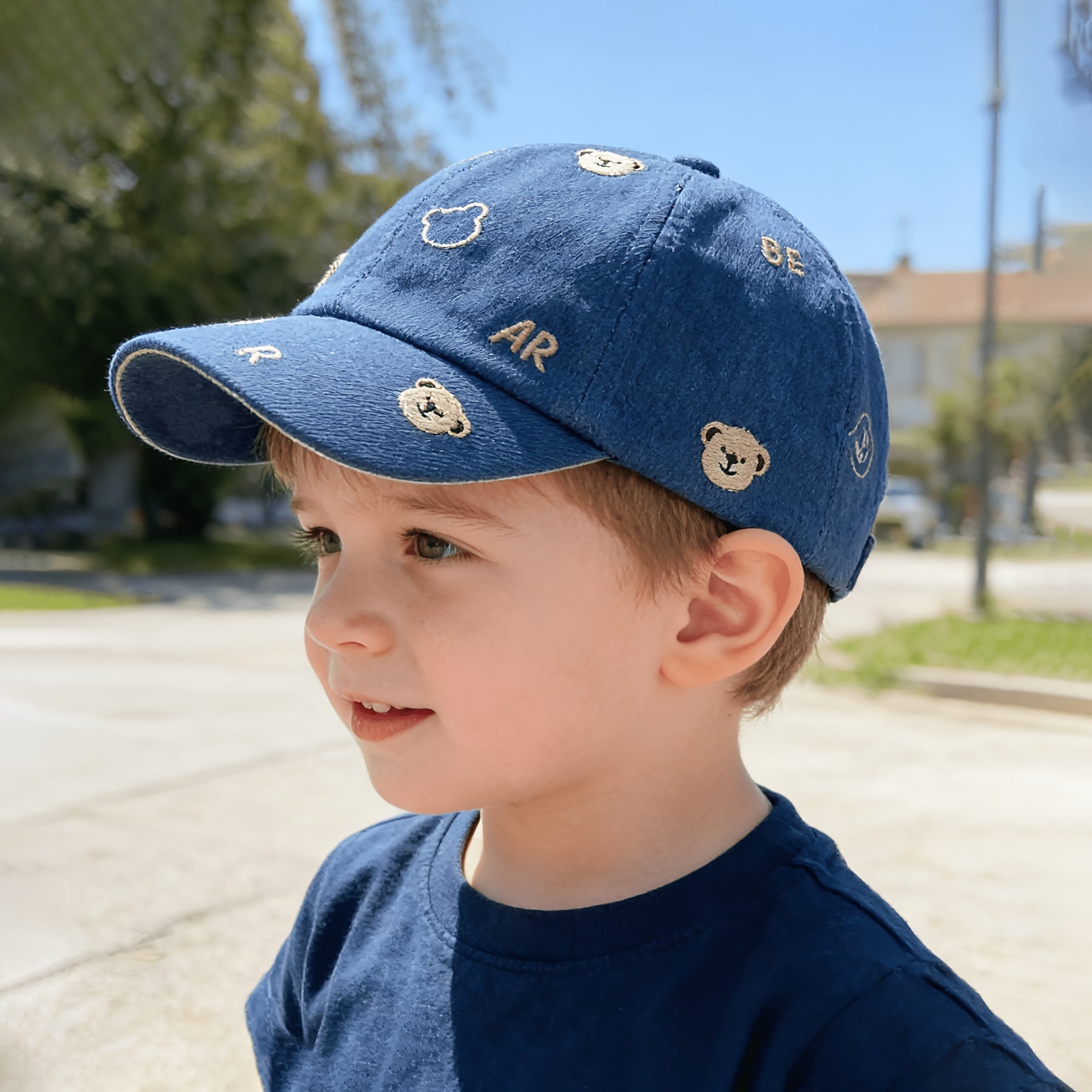 Embroidered Bear Baseball Cap for Toddlers