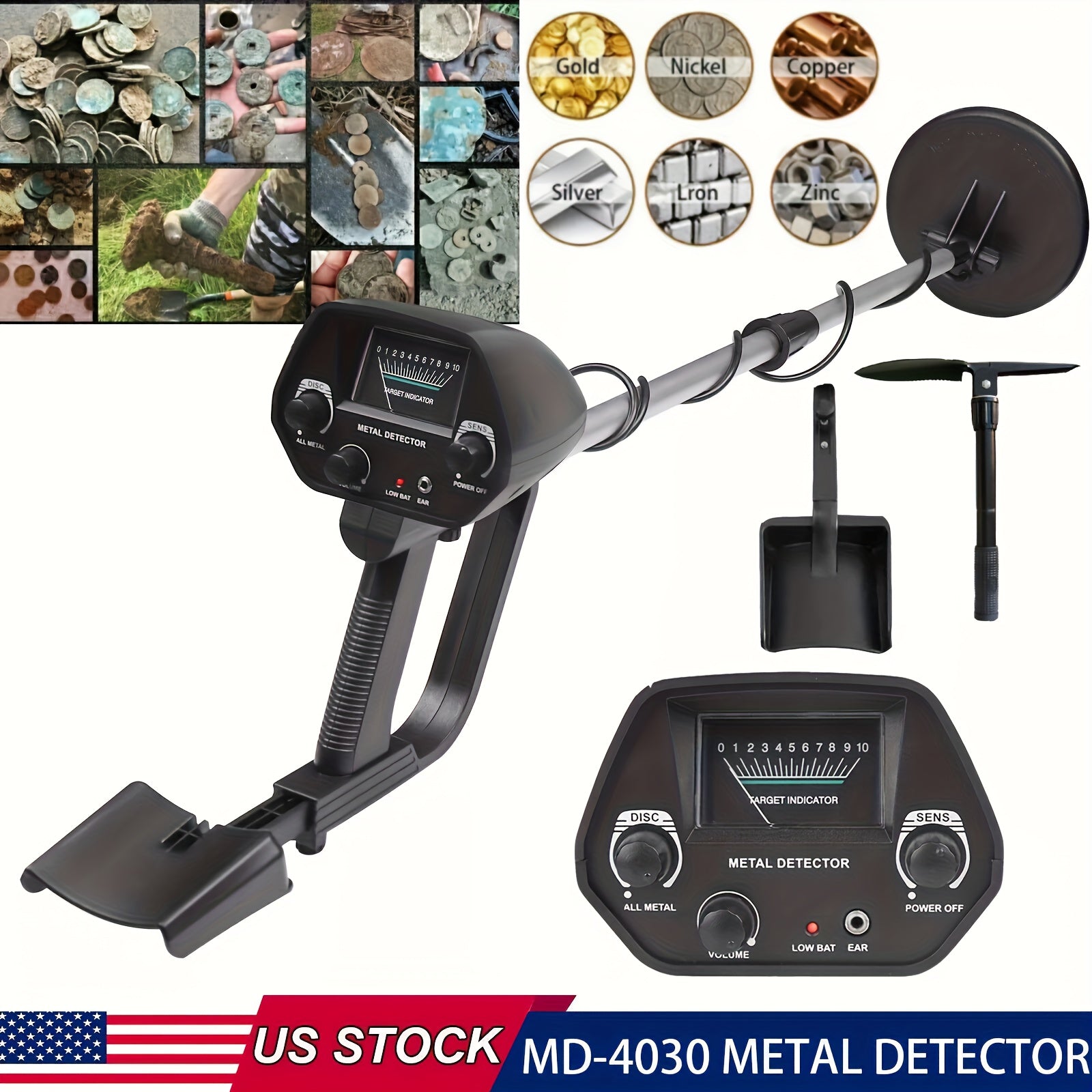 Golden Digger Deep Search Metal Detector, Beach Treasure Finder Handheld Underground Metal Detector