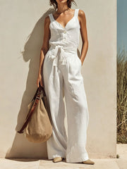 Chic Loose-Fitting Sleeveless Strap Jumpsuit