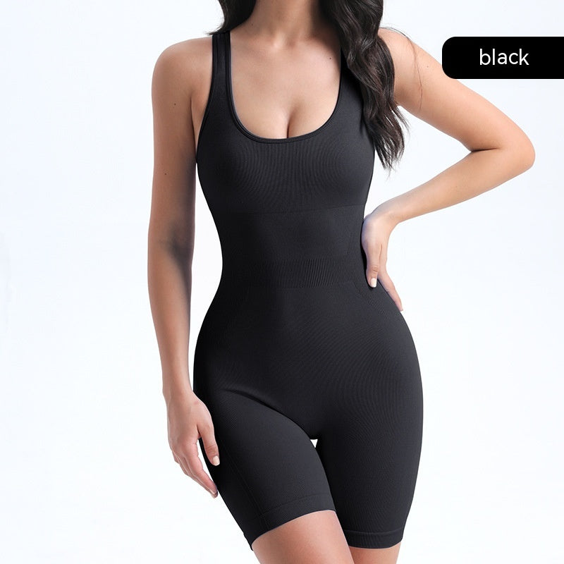 Seamless High-Waist Yoga Jumpsuit with Chest Pad