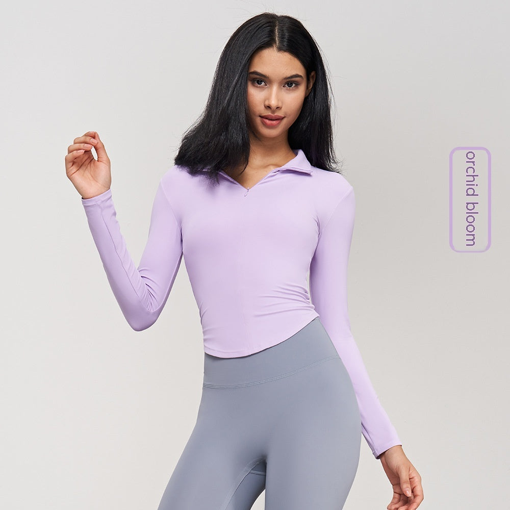 Women's Waist-Tight Stand Collar Yoga Jacket