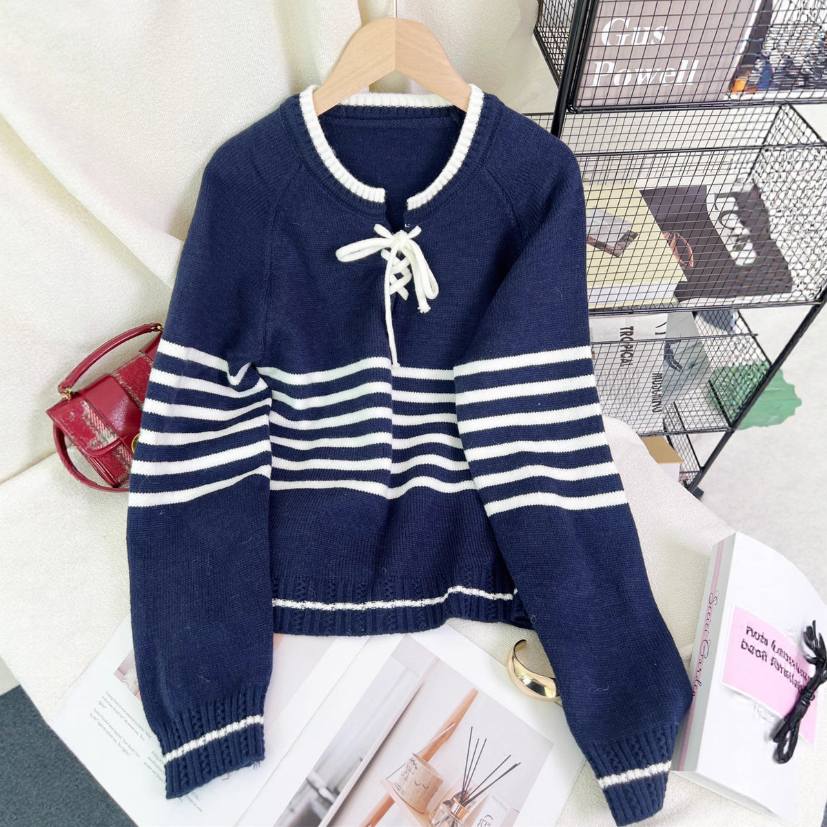 Women's Color-block Striped Knit Sweater