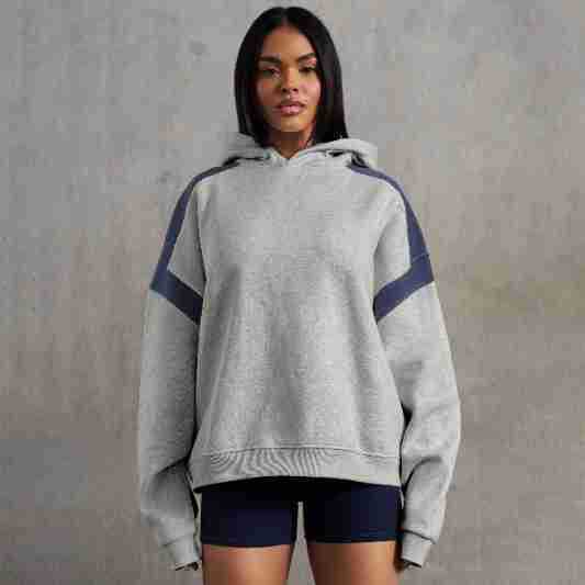 Colorblock Drop Shoulder Hooded Sweater