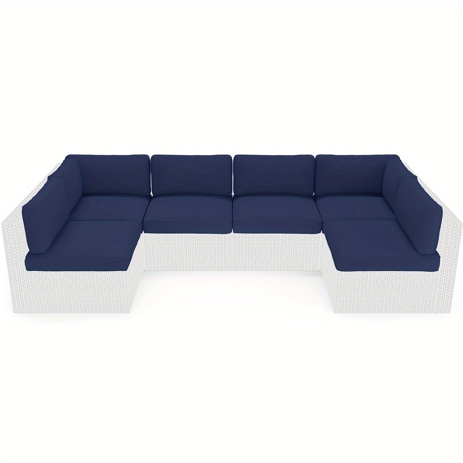 Outdoor 14pcs Replacement Cushions for Patio Furniture(Solely Sofa Cushions, No Sofa), Water-Resistant Cushion for 6-Seat Patio Sectional Conversation Set, Liner&Cover(Dark Blue)